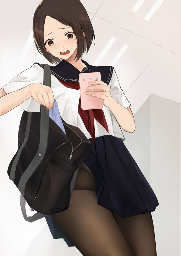 【ＪＫあるある】学生カバンにスカートが引っかかってパンチラしてる二次エロ画像【4】