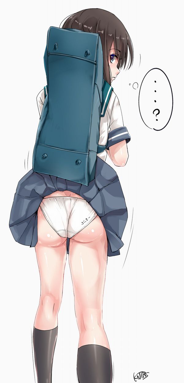 【ＪＫあるある】学生カバンにスカートが引っかかってパンチラしてる二次エロ画像【8】