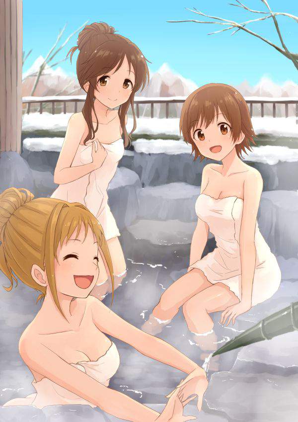 【マナー違反】手ぬぐいやタオルを温泉のお湯に入れてる女子達の二次エロ画像【14】