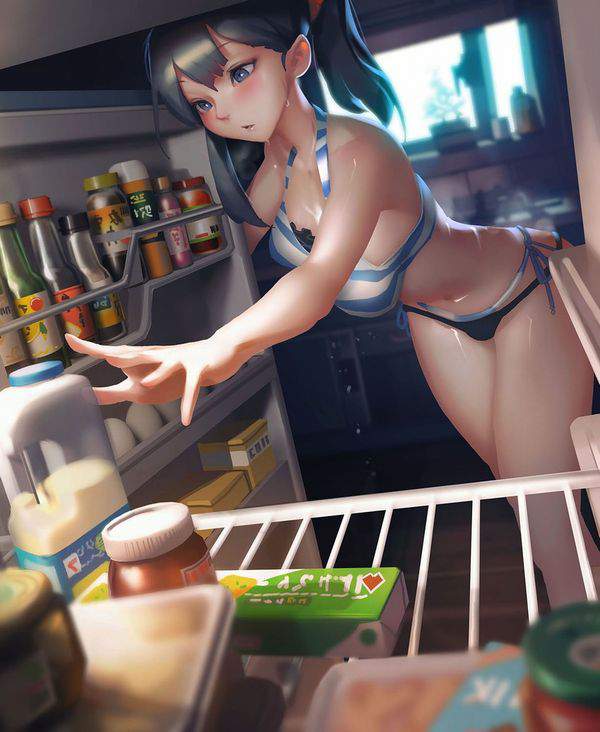 【漂う生活感】冷蔵庫を覗く女子達の二次エロ画像【39】
