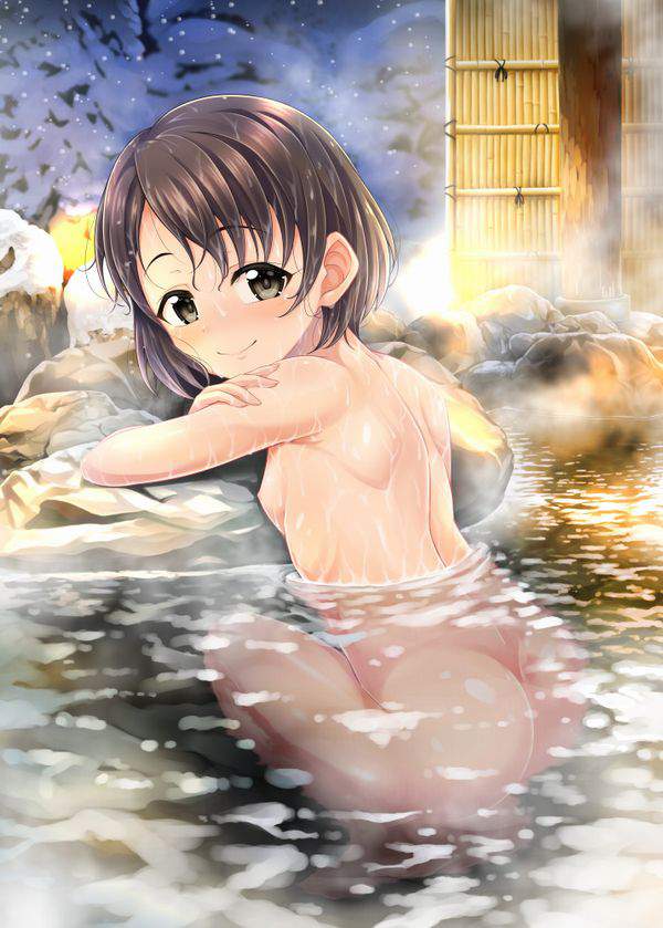 【冬の醍醐味】雪が降る中、露天風呂を楽しむ女子達の二次エロ画像【26】