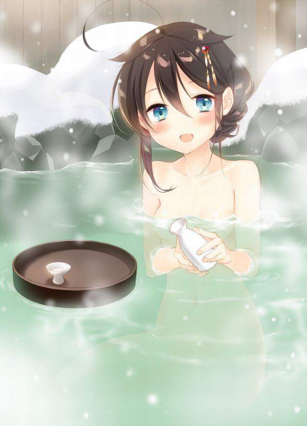 【冬の醍醐味】雪が降る中、露天風呂を楽しむ女子達の二次エロ画像【34】