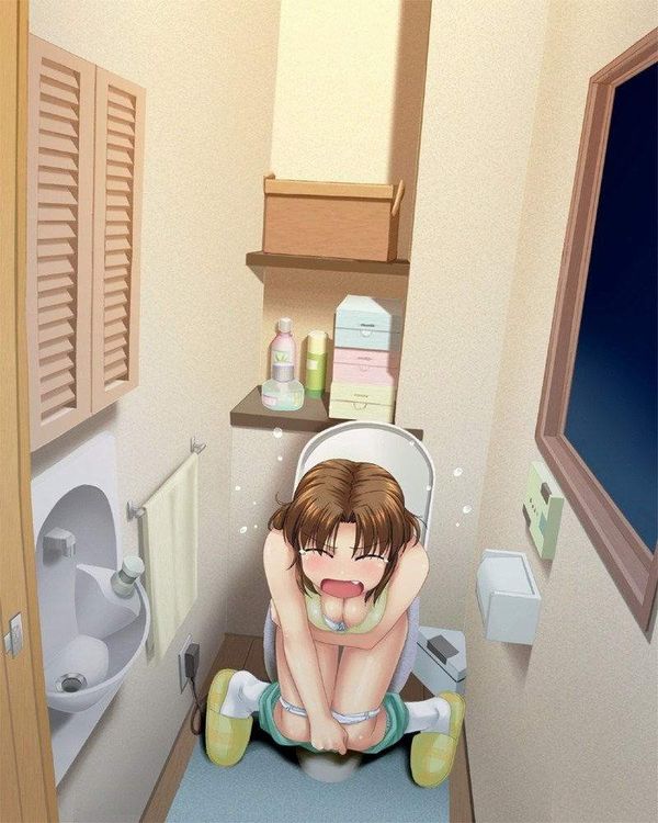 【キャー(ｼﾞｮﾛｼﾞｮﾛ】しょんべん中にトイレのドアを開けられてしまった二次エロ画像【28】