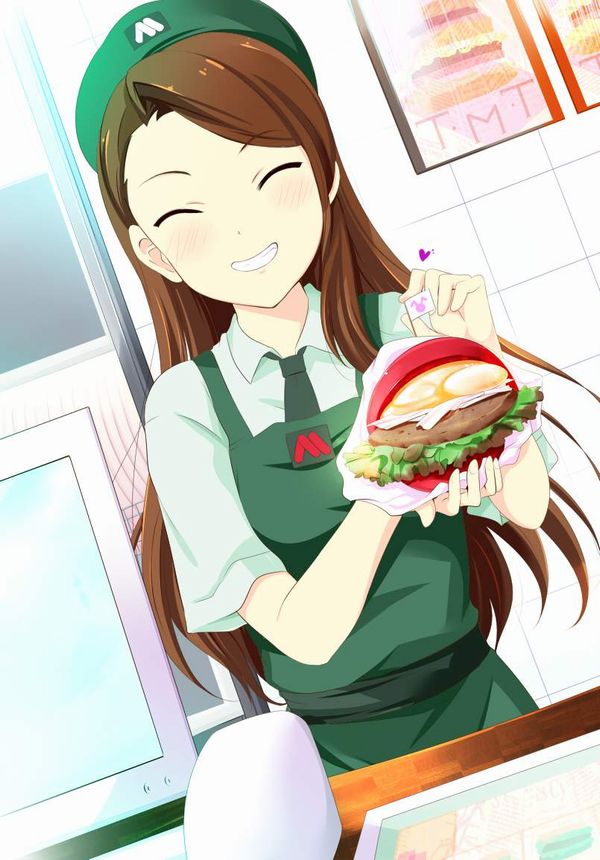 【初バイトで選びがち】ハンバーガー屋でバイトする女子達の二次エロ画像【11】