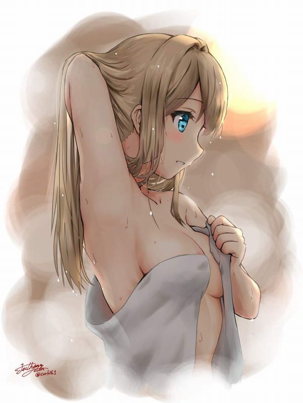 【裸バスタオル】夏場の風呂上り女子達の二次エロ画像【32】