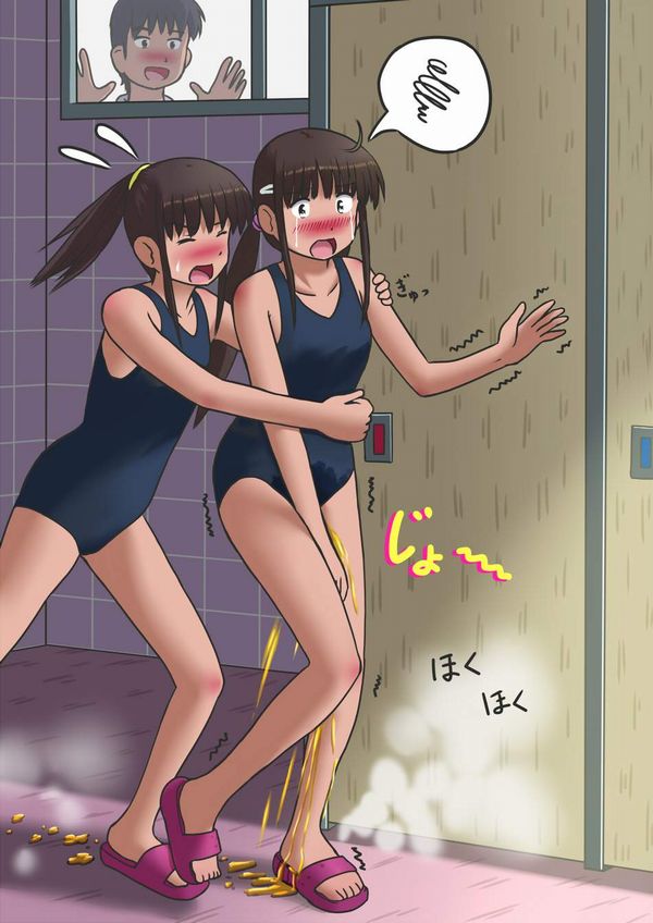【夏フェスあるある】女子トイレの前で尿意に必死に耐える女子達の二次エロ画像【22】