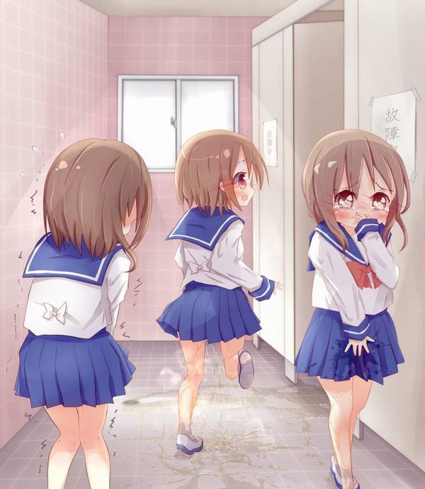 【夏フェスあるある】女子トイレの前で尿意に必死に耐える女子達の二次エロ画像【26】