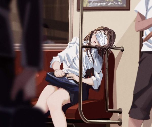 【お疲れ】電車内で寝ちゃってる女子達の二次画像【3】