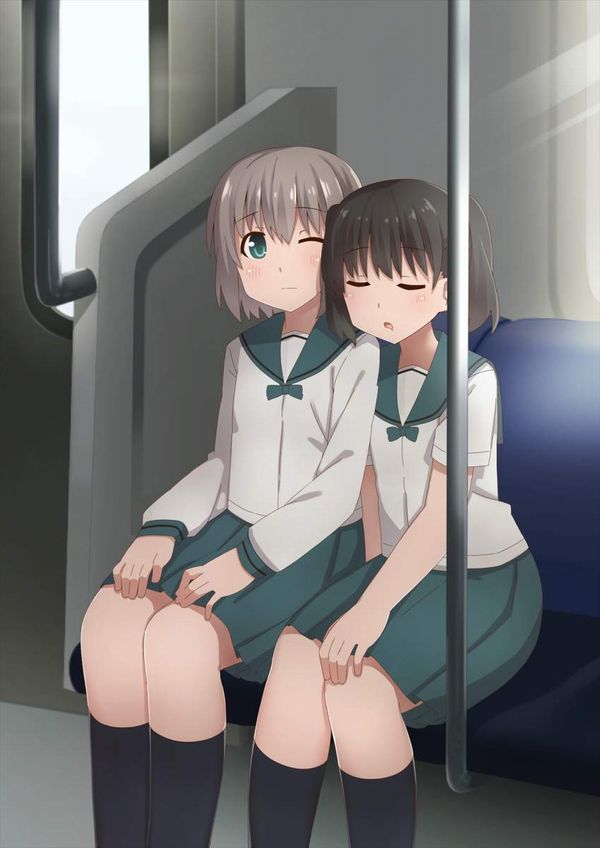 【お疲れ】電車内で寝ちゃってる女子達の二次画像【17】
