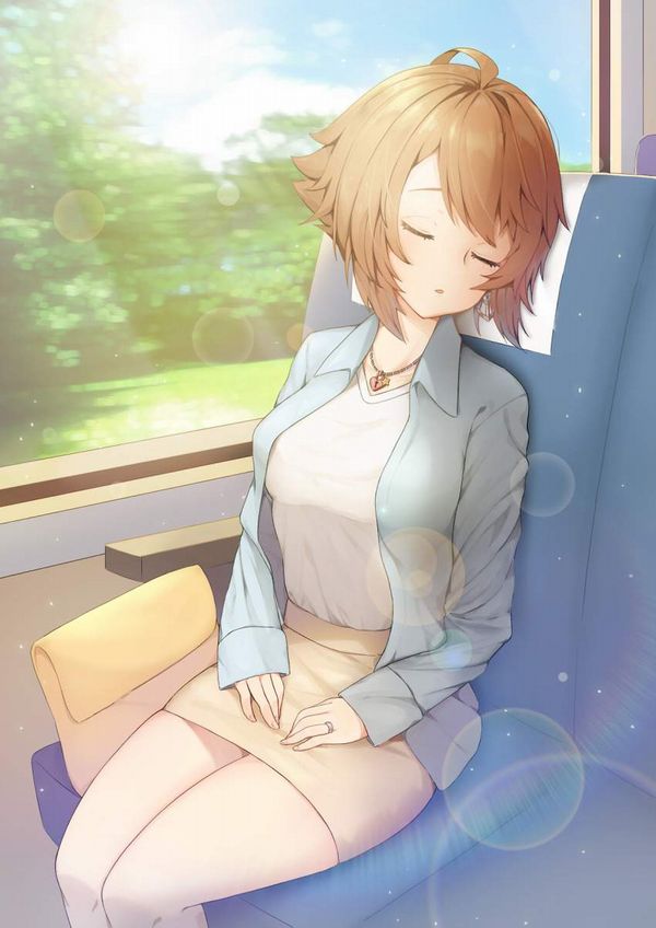 【お疲れ】電車内で寝ちゃってる女子達の二次画像【23】