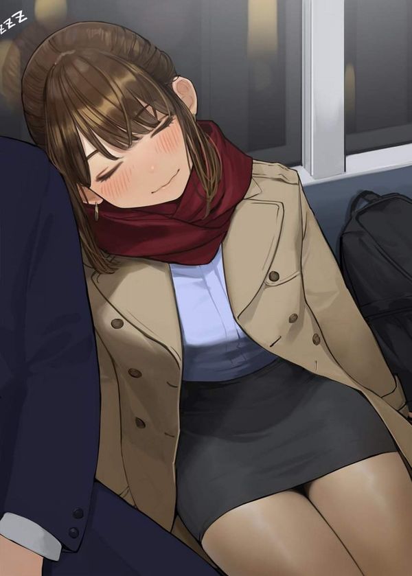 【お疲れ】電車内で寝ちゃってる女子達の二次画像【31】