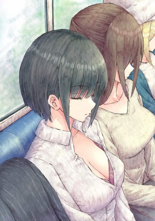 【お疲れ】電車内で寝ちゃってる女子達の二次画像【32】