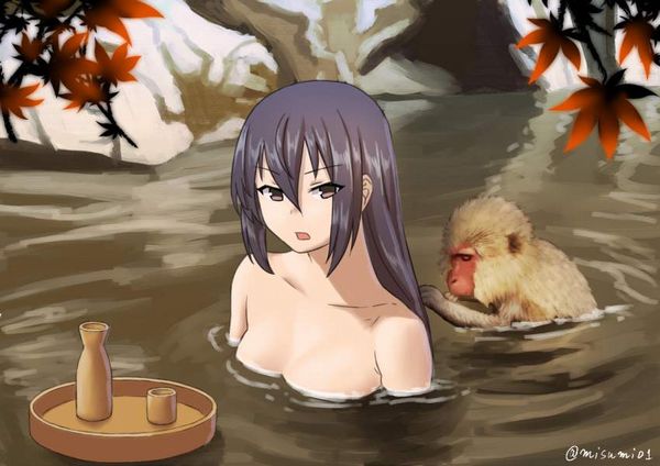 【風流】紅葉を眺めつつ露天風呂を楽しむ女子達の二次エロ画像【33】