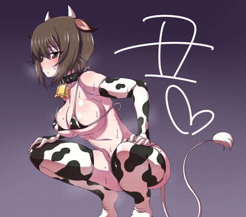 【貧乳は着られない】牛柄水着の二次エロ画像【14】
