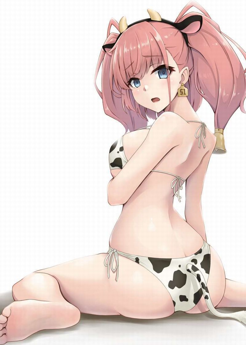 【貧乳は着られない】牛柄水着の二次エロ画像【18】