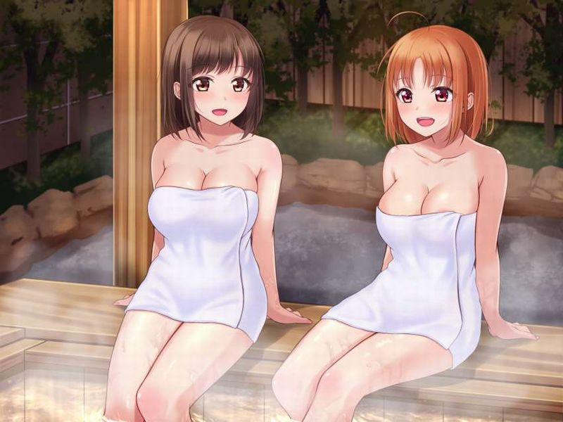 【女性Youtuberの入浴風景】バスタオル巻いて温泉に漬かる女子達の二次エロ画像【17】