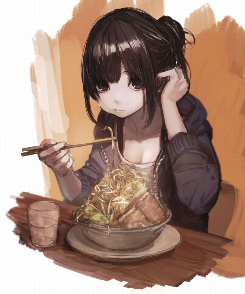 【ガッツリ】二郎系ラーメン食べてる女子の二次画像【13】
