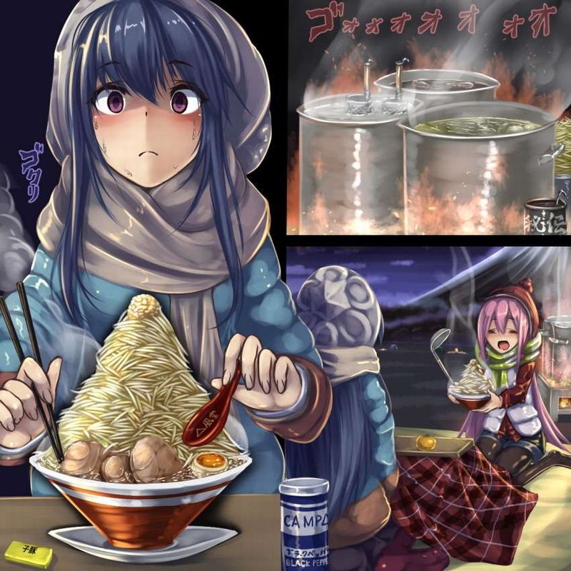 【ガッツリ】二郎系ラーメン食べてる女子の二次画像【16】