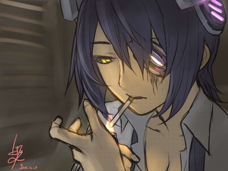 【一服】タバコに火を付ける女子の二次エロ画像【12】