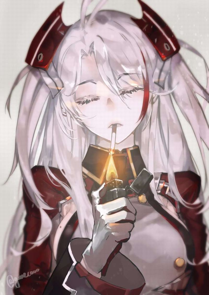 【一服】タバコに火を付ける女子の二次エロ画像【14】