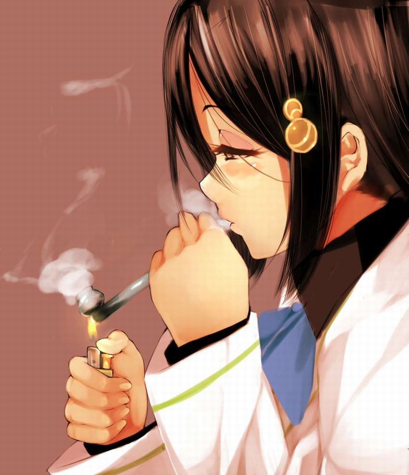 【一服】タバコに火を付ける女子の二次エロ画像【23】