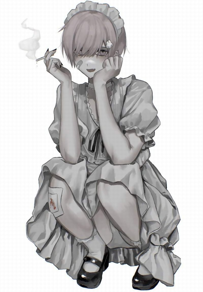 【北関東の香り】ウンコ座りでタバコ吸う女子の二次エロ画像【20】