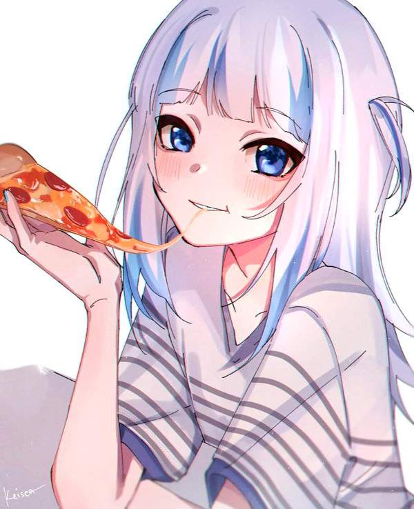 【精液のメタファー】ピザ食ってチーズが糸引いてる女子のエロ画像【7】