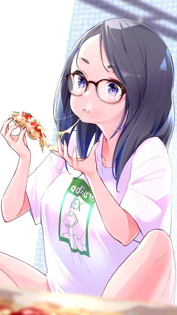 【精液のメタファー】ピザ食ってチーズが糸引いてる女子のエロ画像【16】