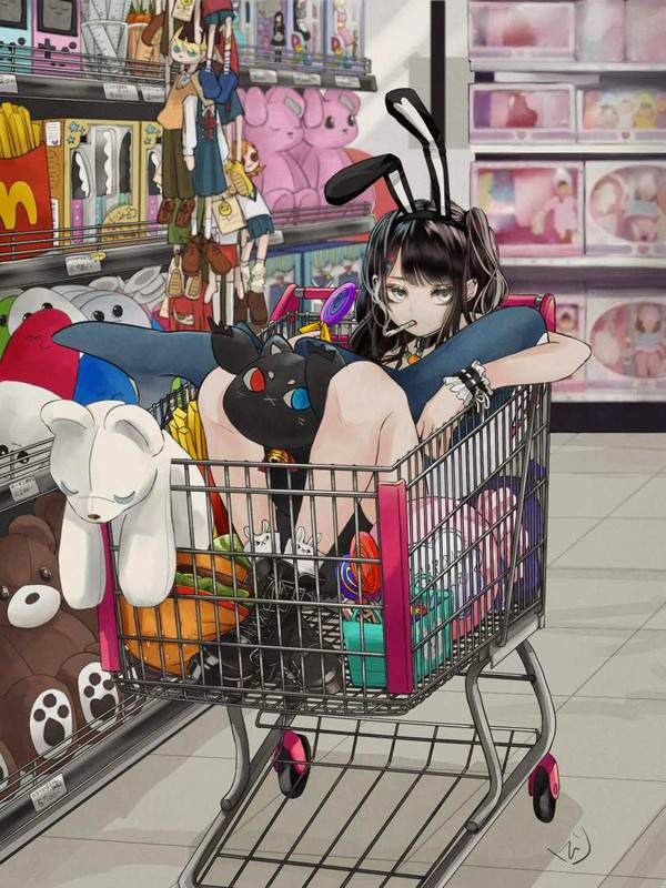 【炎上案件】ショッピングカートに乗ってる悪ノリ女子の二次画像【23】