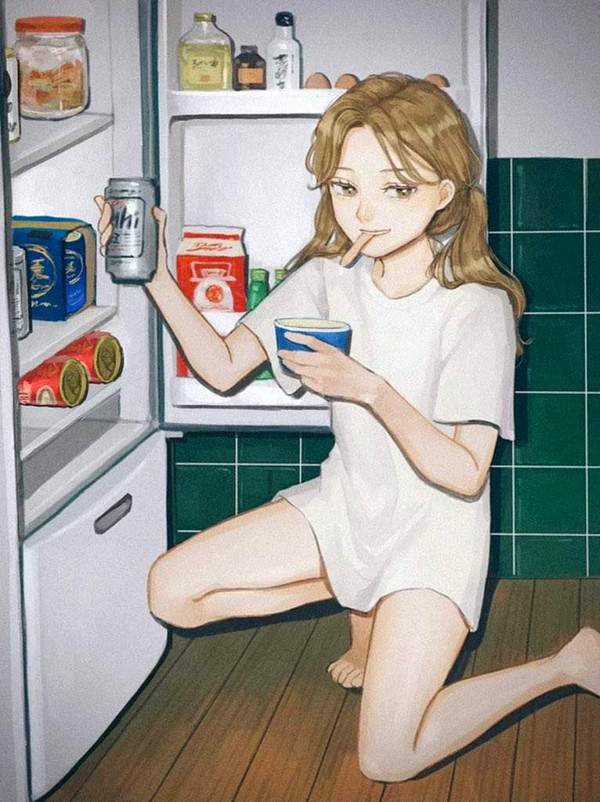 【メタボまっしぐら】冷蔵庫漁ってるだらしねえ女子の二次エロ画像【27】