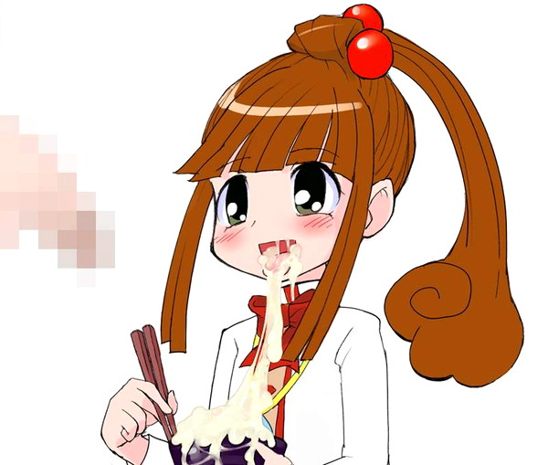【食ザー】ザーメンぶっかけられた食べ物を口に入れてる女子の二次エロ画像【23】