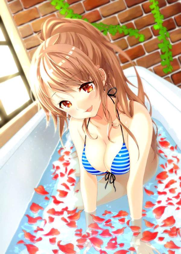 【プール感覚】家庭用風呂に何故か水着で入浴してる二次エロ画像【10】