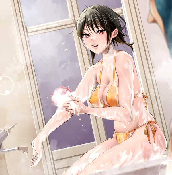 【プール感覚】家庭用風呂に何故か水着で入浴してる二次エロ画像【18】