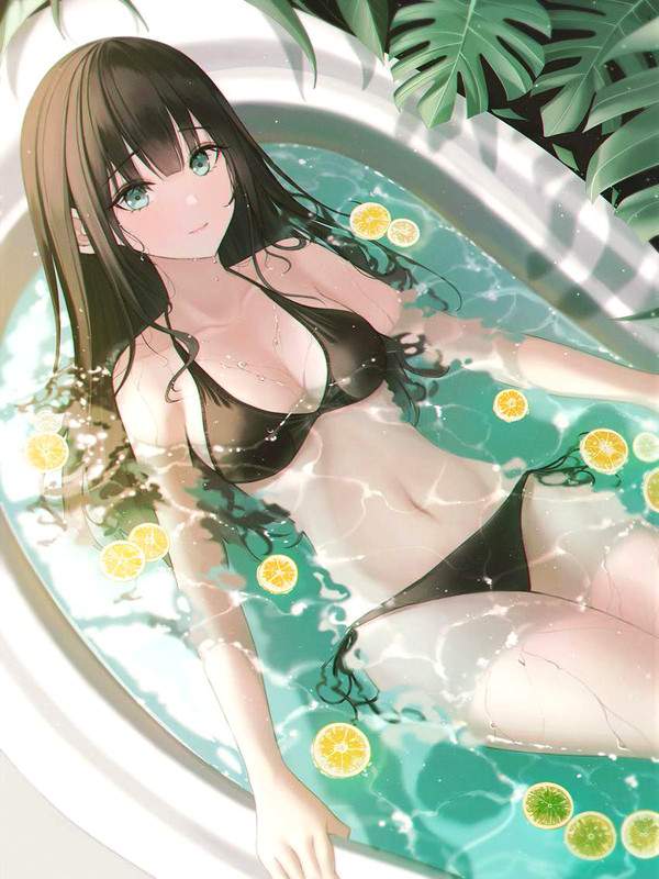 【プール感覚】家庭用風呂に何故か水着で入浴してる二次エロ画像【21】