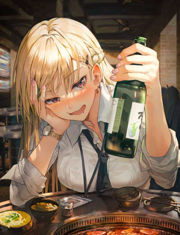 【アル中予備軍】お酒をビンからラッパ飲みしてる女子達の二次画像【4】