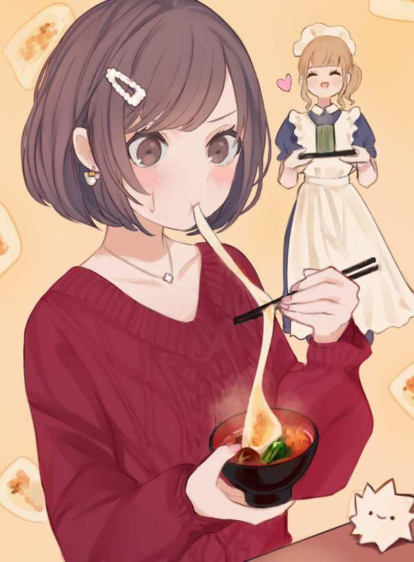 【賀正】お雑煮食べてる女子の二次画像【33】