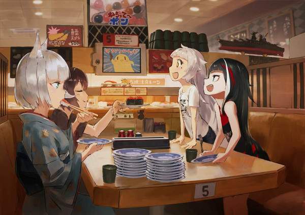 【季節のネタ】回転寿司と女の子の二次画像【1】