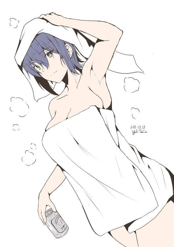 【恥じらい】タオルを裸体に巻いた風呂上り女子の二次エロ画像【25】