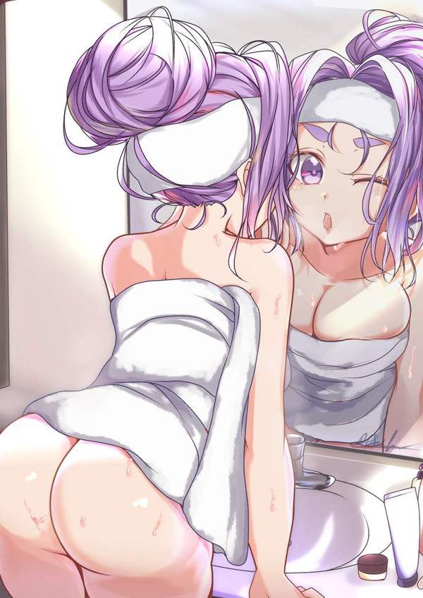 【恥じらい】タオルを裸体に巻いた風呂上り女子の二次エロ画像【33】