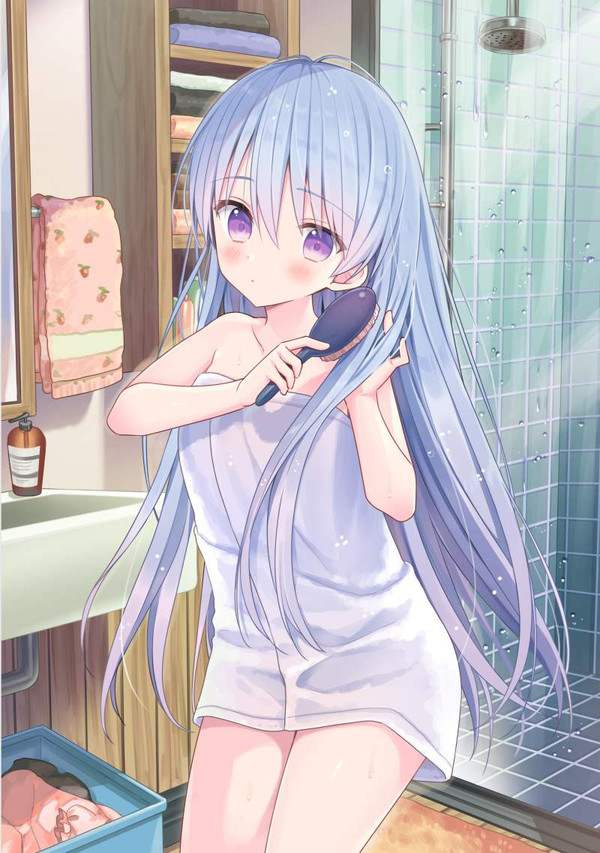 【恥じらい】タオルを裸体に巻いた風呂上り女子の二次エロ画像【38】