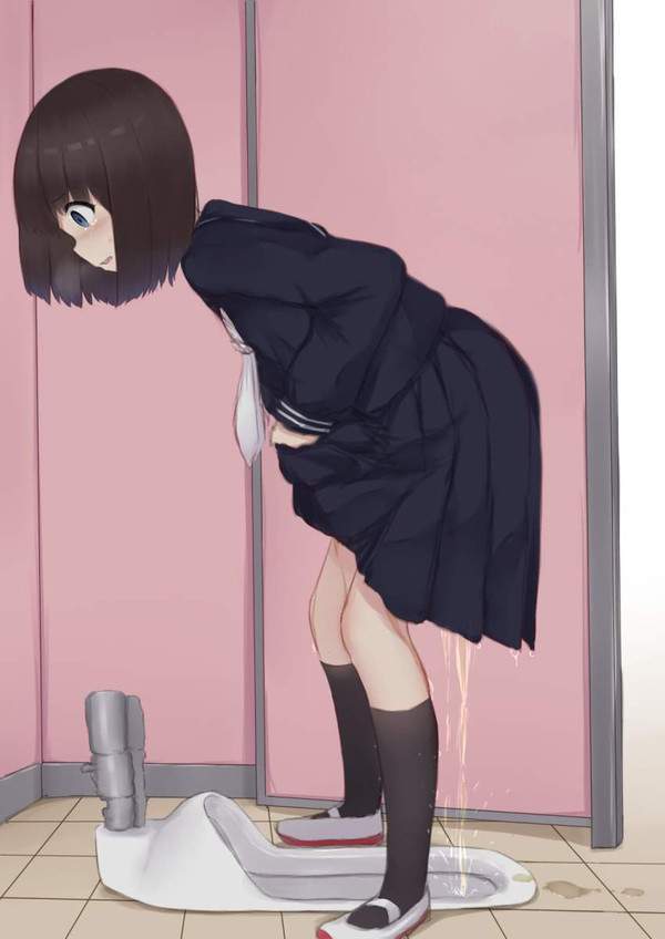 【トイレ盗撮動画アングル】オシッコしてる女子をこっそり覗く二次エロ画像【37】
