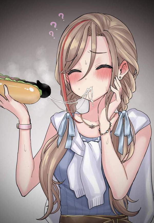 【きんもーっ☆】ホットドッグ食べてる女子の二次エロ画像【1】
