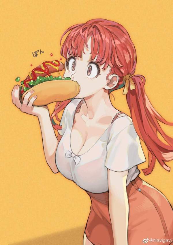 【きんもーっ☆】ホットドッグ食べてる女子の二次エロ画像【7】