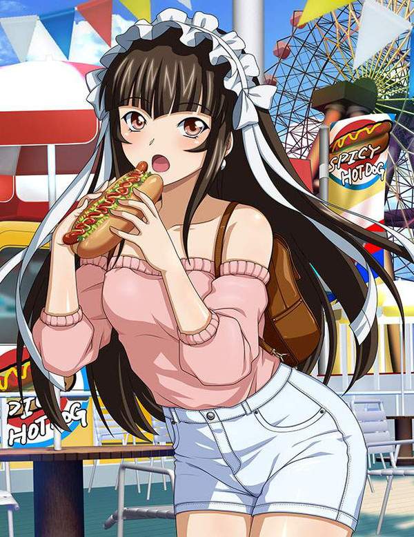 【きんもーっ☆】ホットドッグ食べてる女子の二次エロ画像【25】