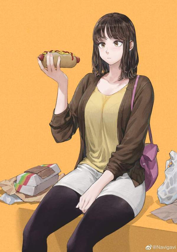 【きんもーっ☆】ホットドッグ食べてる女子の二次エロ画像【31】