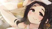 【王道スタイル】タオルを頭に乗せて温泉に浸かる女子の二次エロ画像
