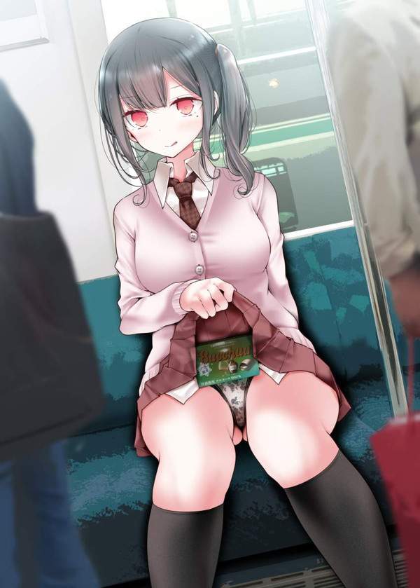 【ハニトラ！？】電車で向かいの席に座ってる女がパンツ見せてきた！みたいな二次エロ画像【3】