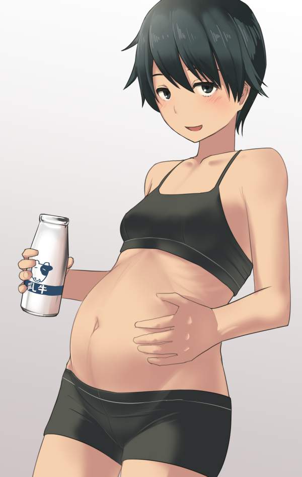 【育乳】貧乳娘が牛乳飲んでる二次エロ画像【20】