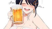 【生中(意味深)】ジョッキでビール飲んでる女子の二次エロ画像