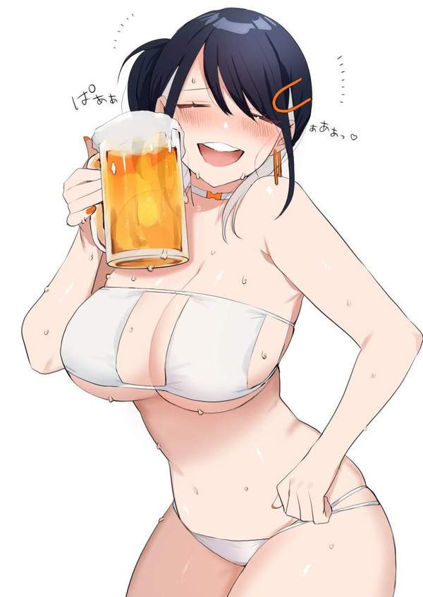 【生中(意味深)】ジョッキでビール飲んでる女子の二次エロ画像【1】